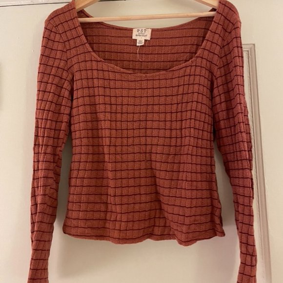 Rust Striped Sweater - Picture 1 of 3